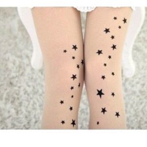 Silk Stockings Transparent Stars Tattoo Pantyhose